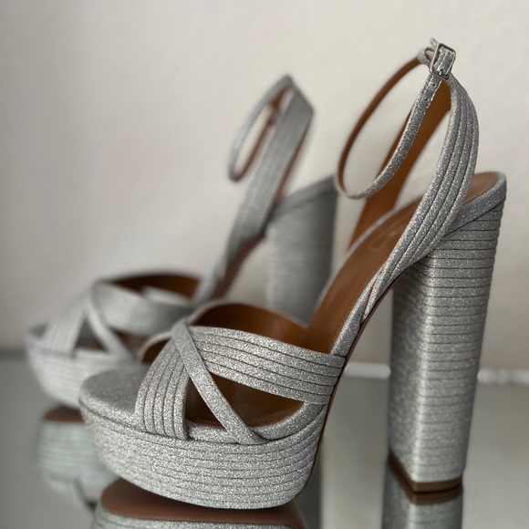 New Aquazzura Sundance Platform Glitter Sandals 40 $950 - Picture 11 of 14